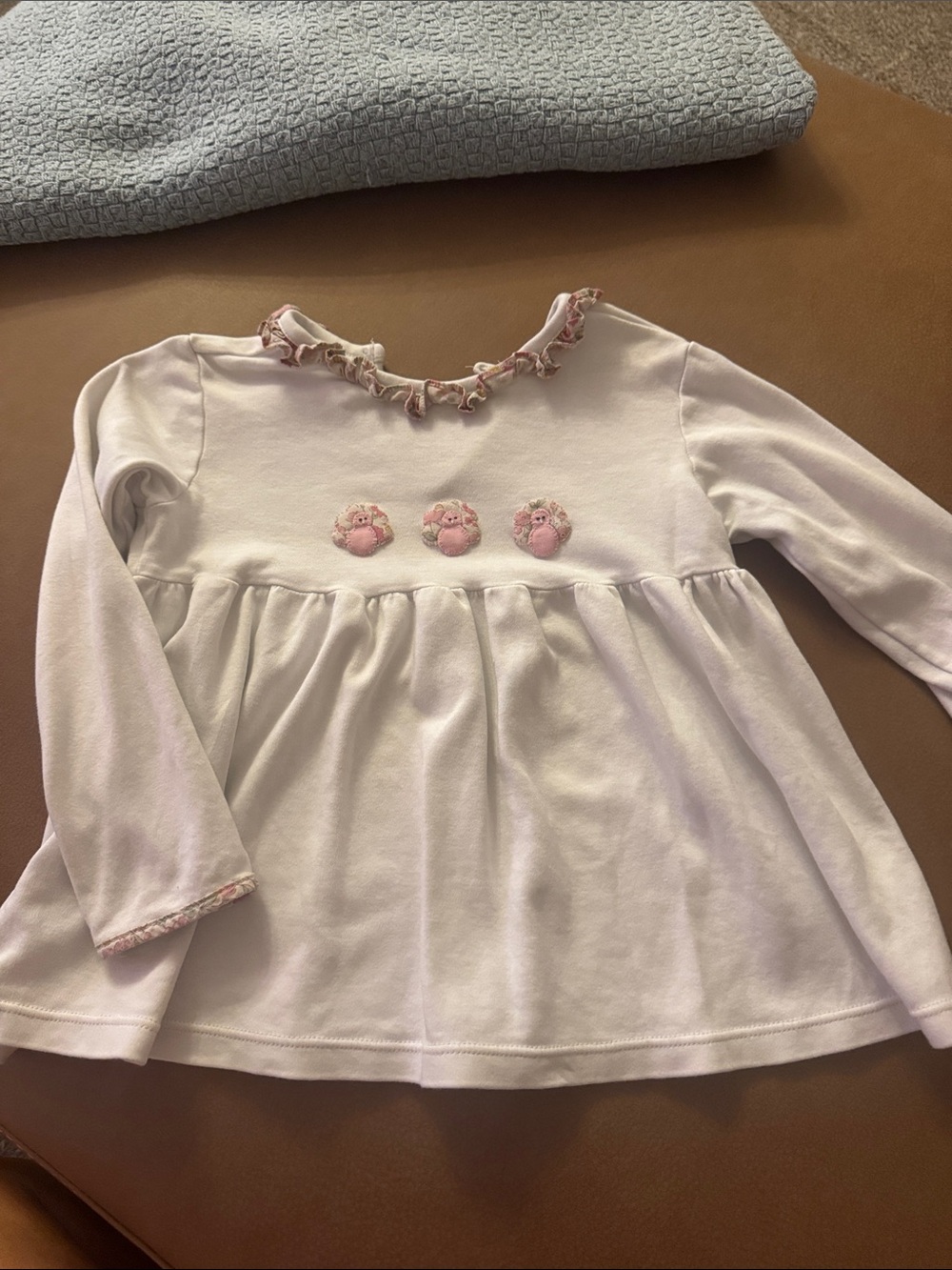 Peggy Green Long-Sleeve Pink Ruffle Neck Turkey Size 5 Girls